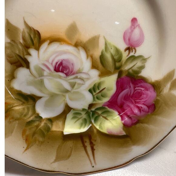 Salad Plate Heritage Brown (Floral) by Lefton Discontinued 1882 - Picture 2 of 6